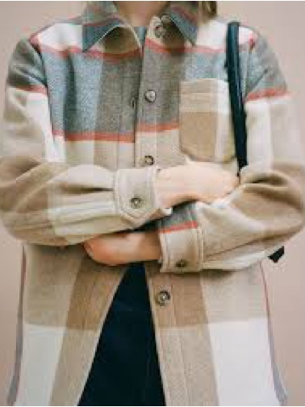 A.P.C. Darlene Plaid Jacket in Cream, Brown & Gray
